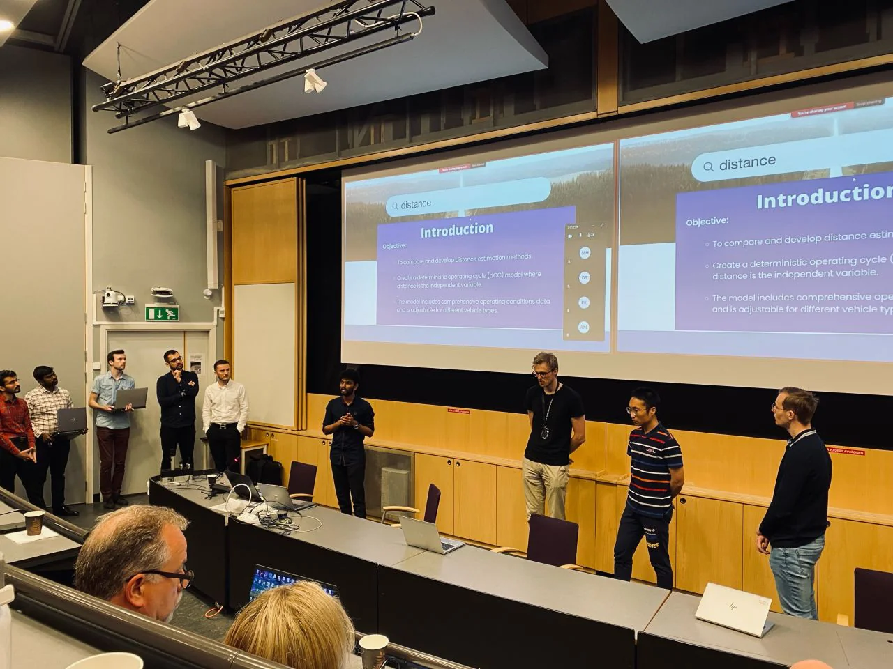 Presenting the project objectives on stage